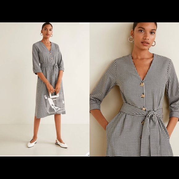 mango gingham dress